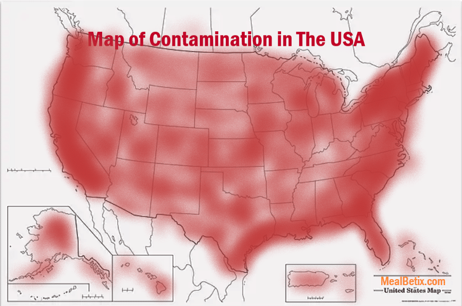 MAP OF CONTAMINATION IN THE USA
